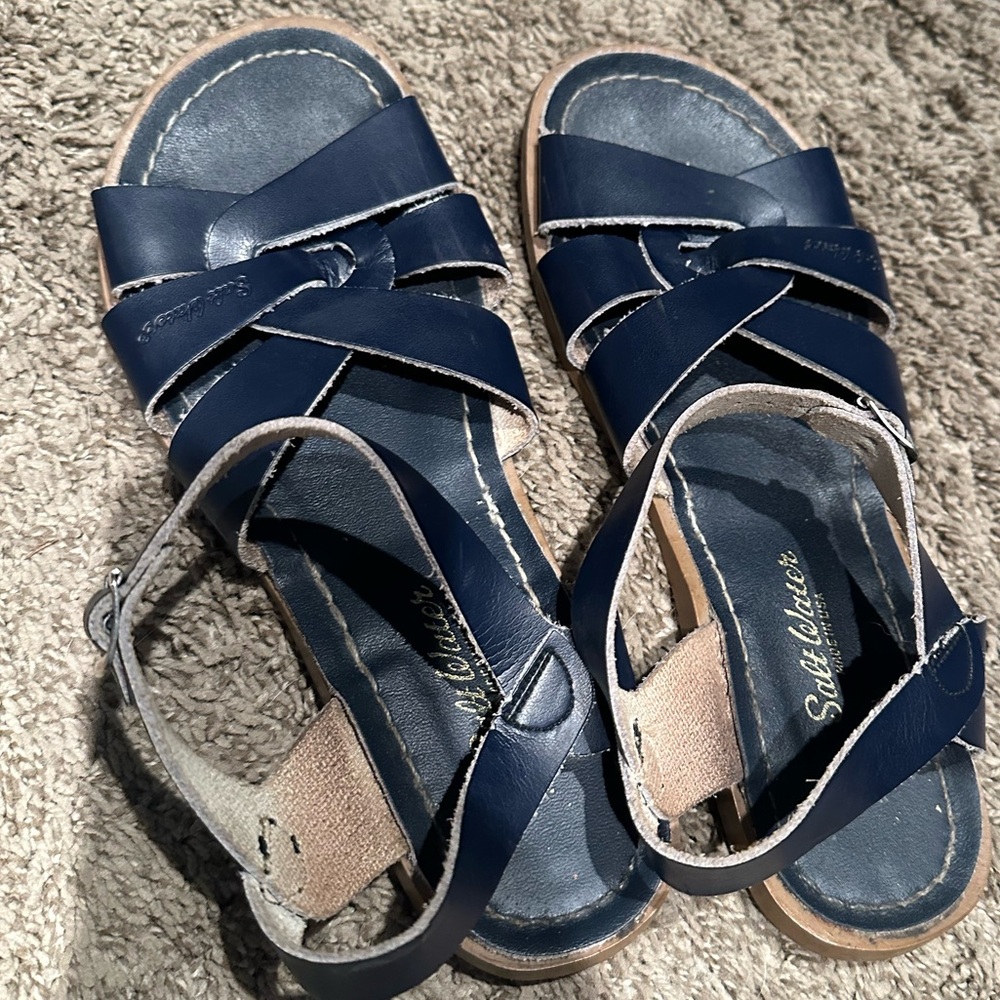Salt Water sandals navy size 9